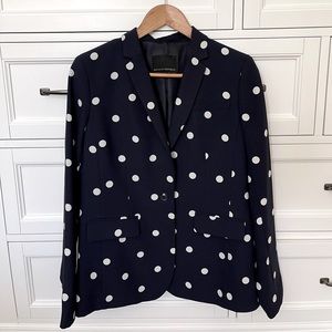 Banana Republic Navy Blue White Polka Dot Blazer (size 8)
